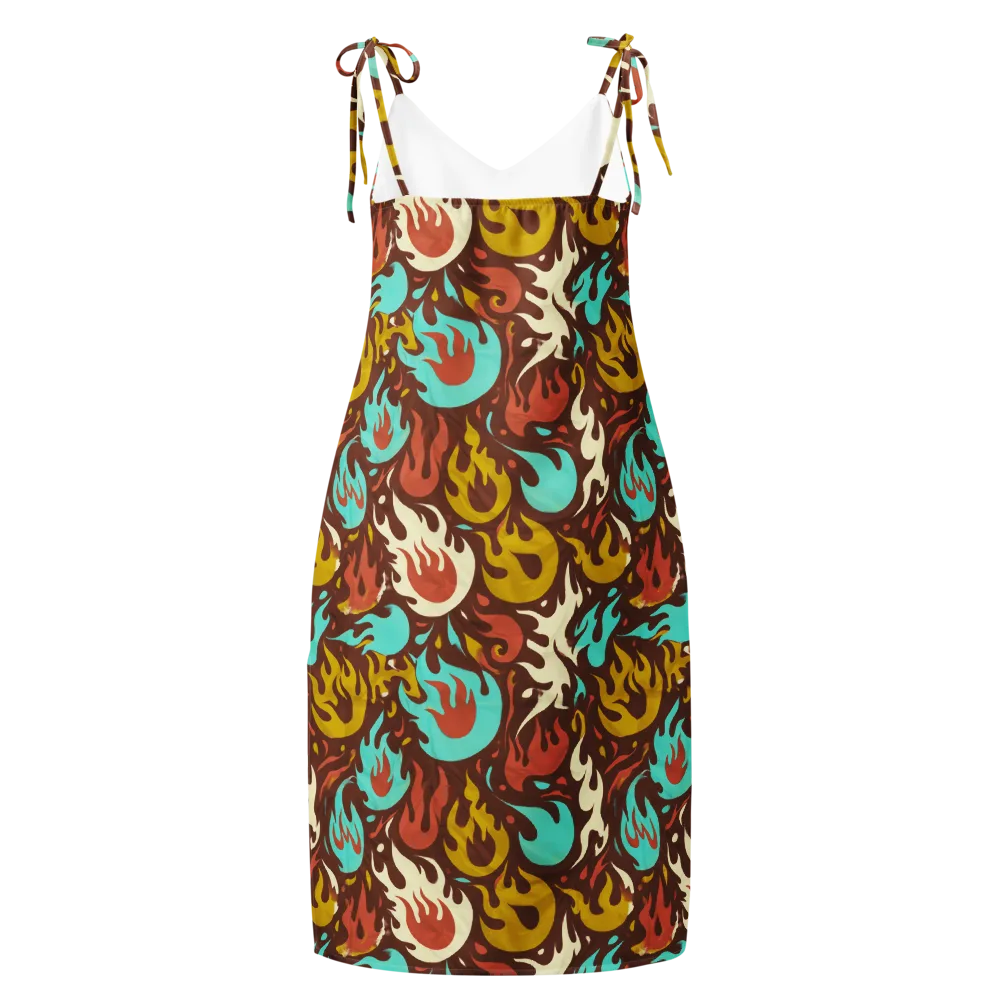 Turquoise Heat on Slip Dress — Back