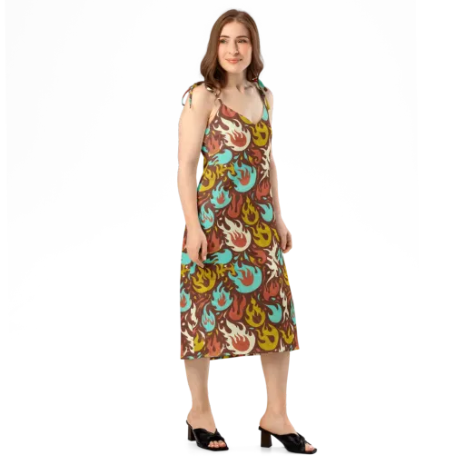 Turquoise Heat on a Slip Dress