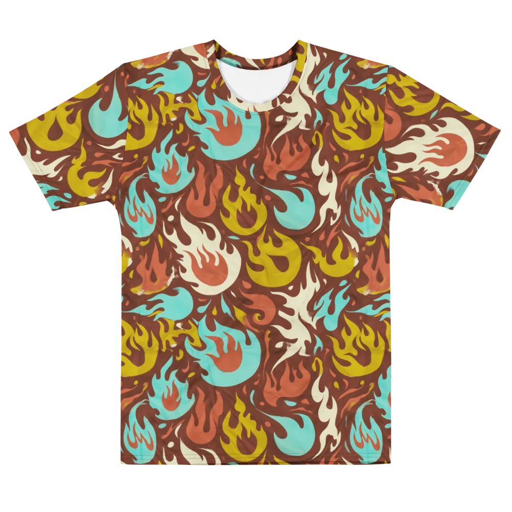 Turquoise Heat on Men's Cotton Crew Neck T-Shirt — Front