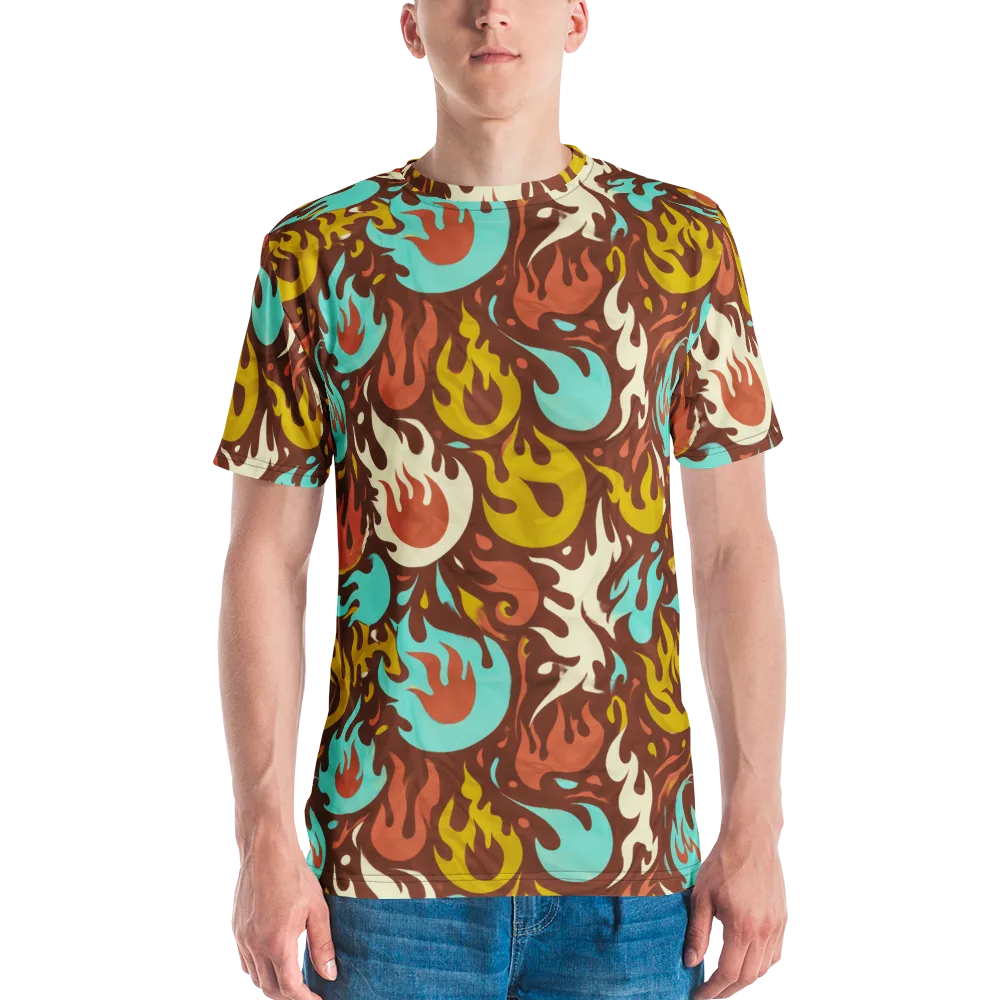 Turquoise Heat on Men's Crew Neck T-Shirt — Front