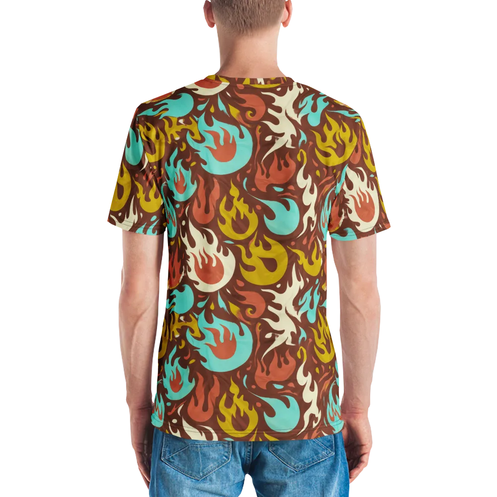 Turquoise Heat on Men's Crew Neck T-Shirt — Back