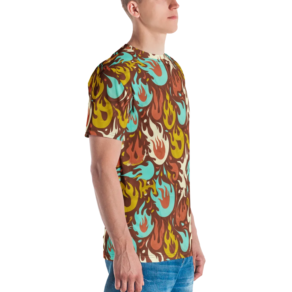 Turquoise Heat on Men's Crew Neck T-Shirt — Right