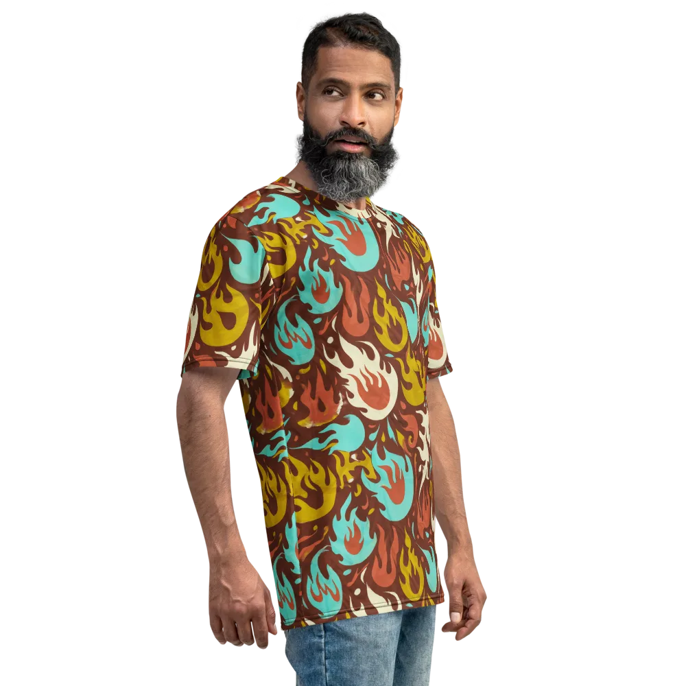 Turquoise Heat on Men's Crew Neck T-Shirt — Right