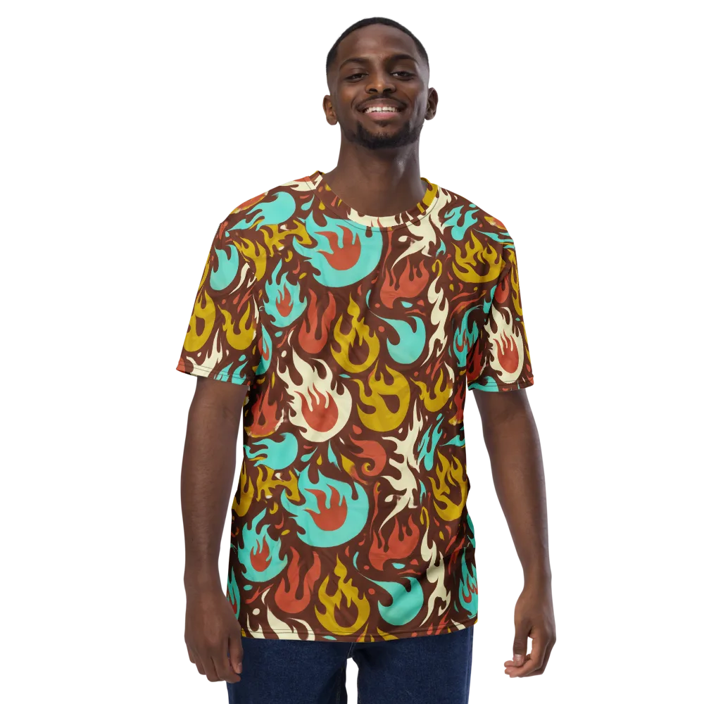Turquoise Heat on Men's Crew Neck T-Shirt — Front