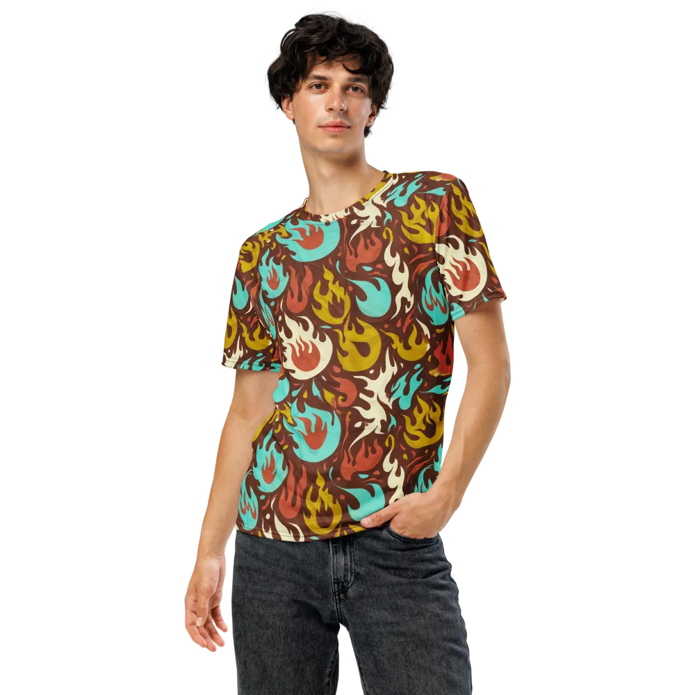 Turquoise Heat on Men's Crew Neck T-Shirt — Front