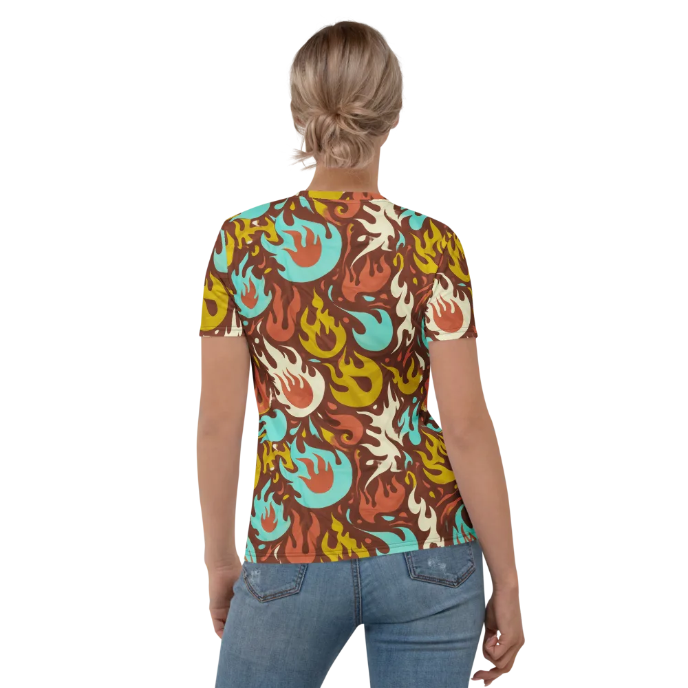 Turquoise Heat on Women's Crew Neck T-Shirt — Back