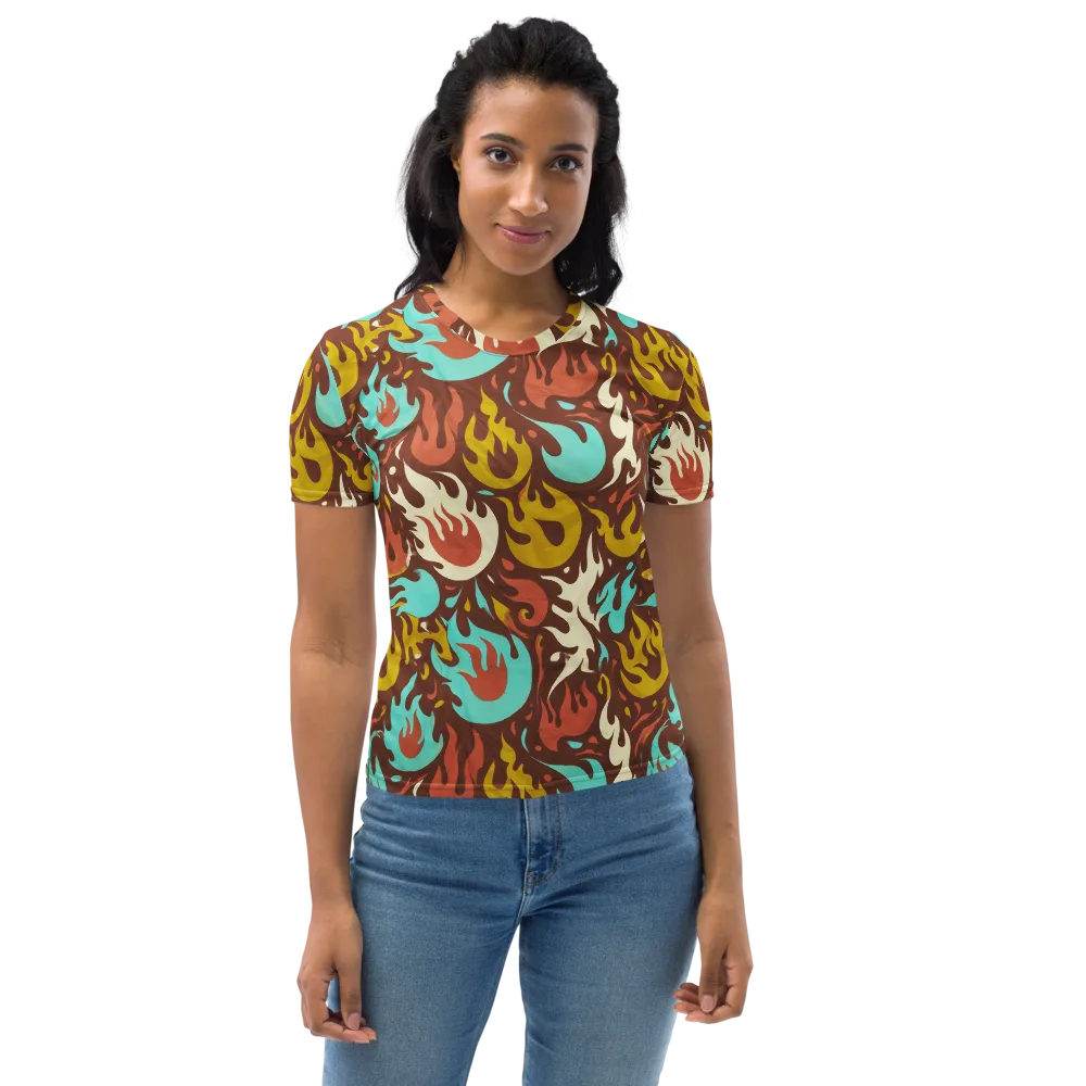 Turquoise Heat on Women's Crew Neck T-Shirt — Front