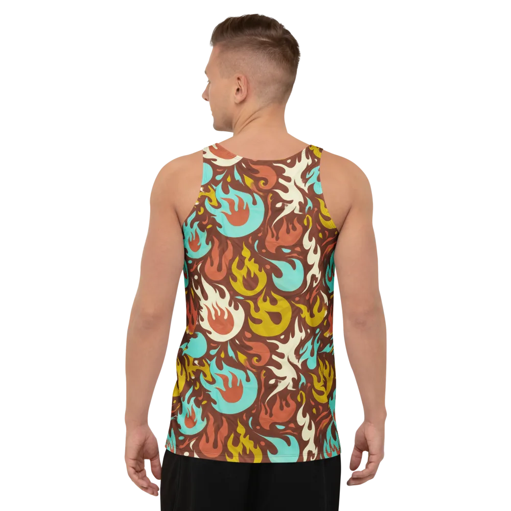 Turquoise Heat on Men's Tank Top — Back