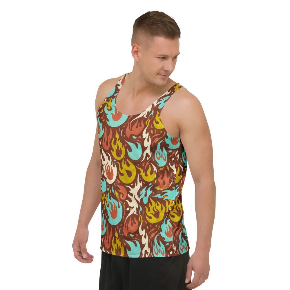 Turquoise Heat on Men's Tank Top — Left Front