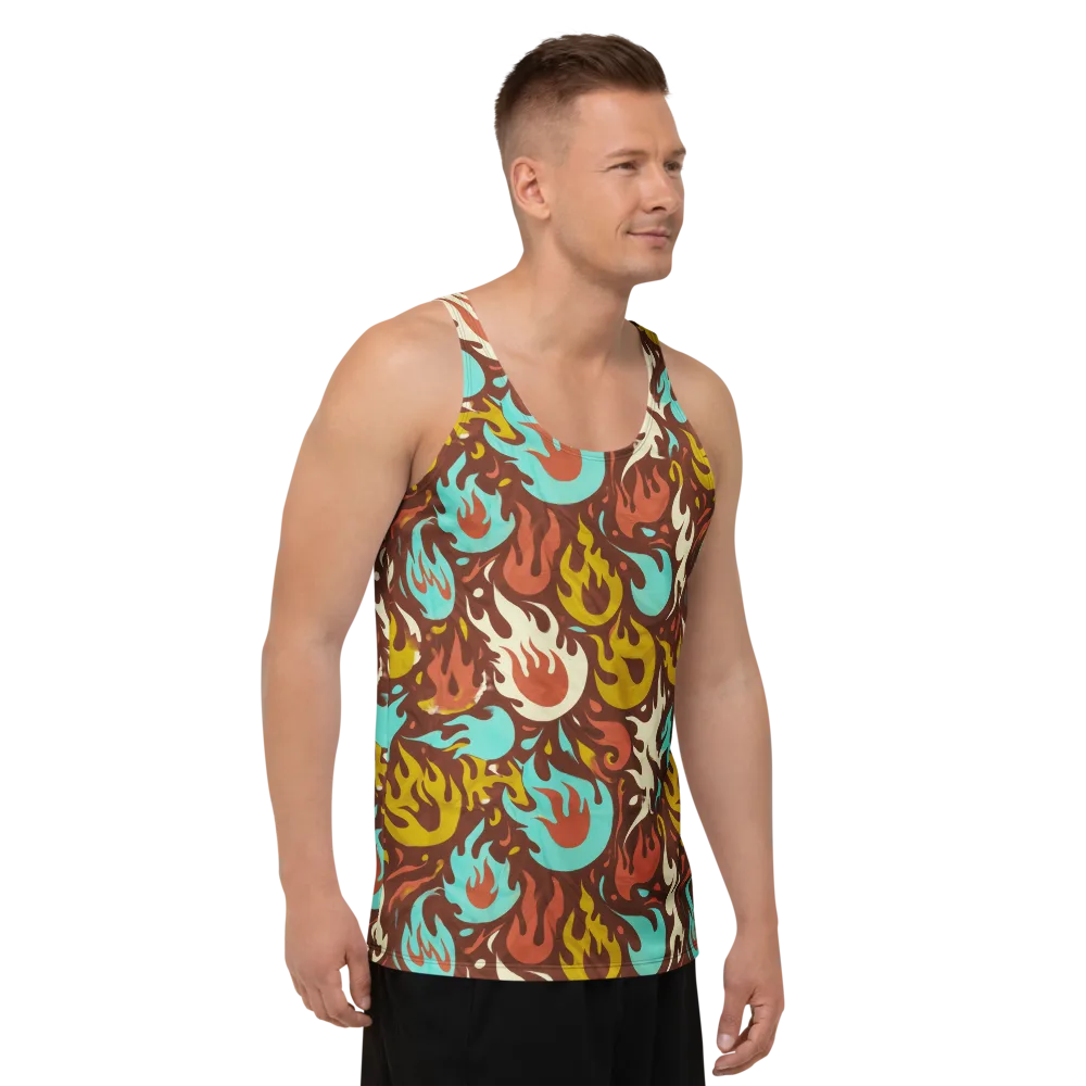 Turquoise Heat on Men's Tank Top — Right Front