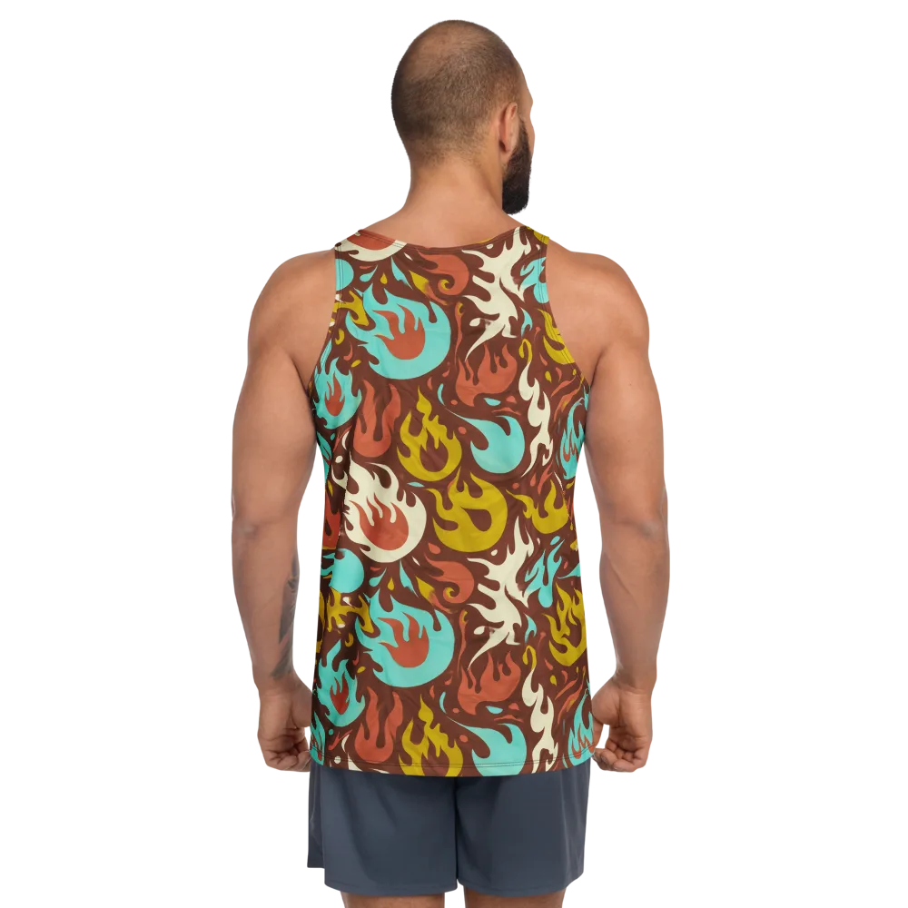 Turquoise Heat on Men's Tank Top — Back
