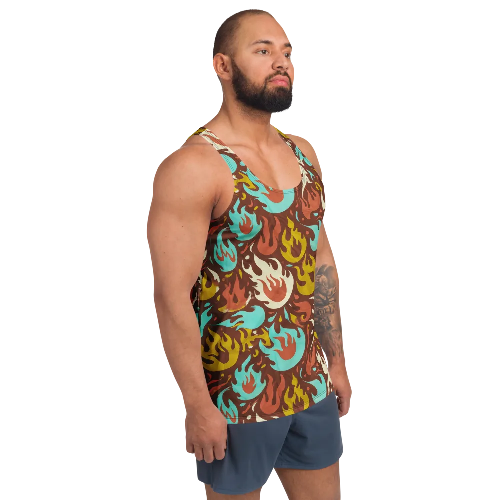 Turquoise Heat on Men's Tank Top — Right Front