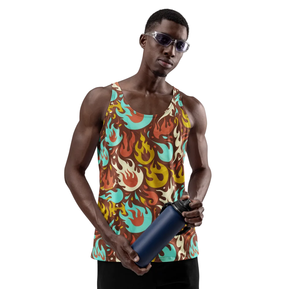 Turquoise Heat on Men's Tank Top — Front