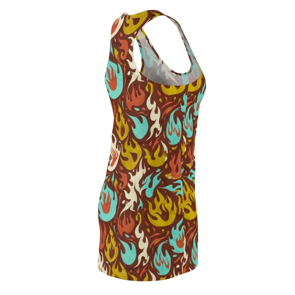 Turquoise Heat on Racerback Dress — Back Side