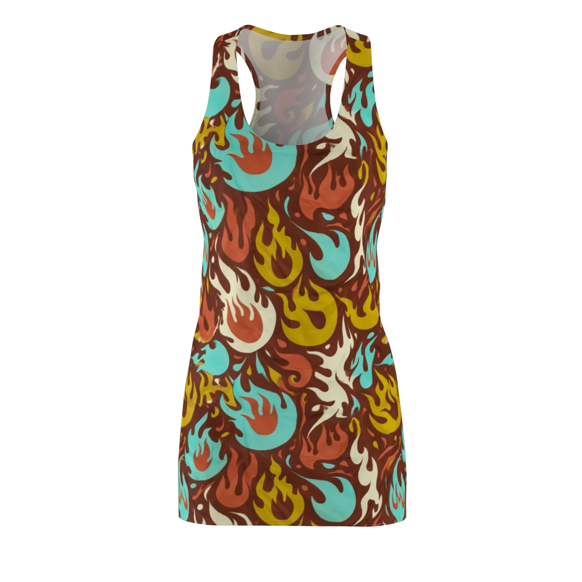 Turquoise Heat on Racerback Dress — Front
