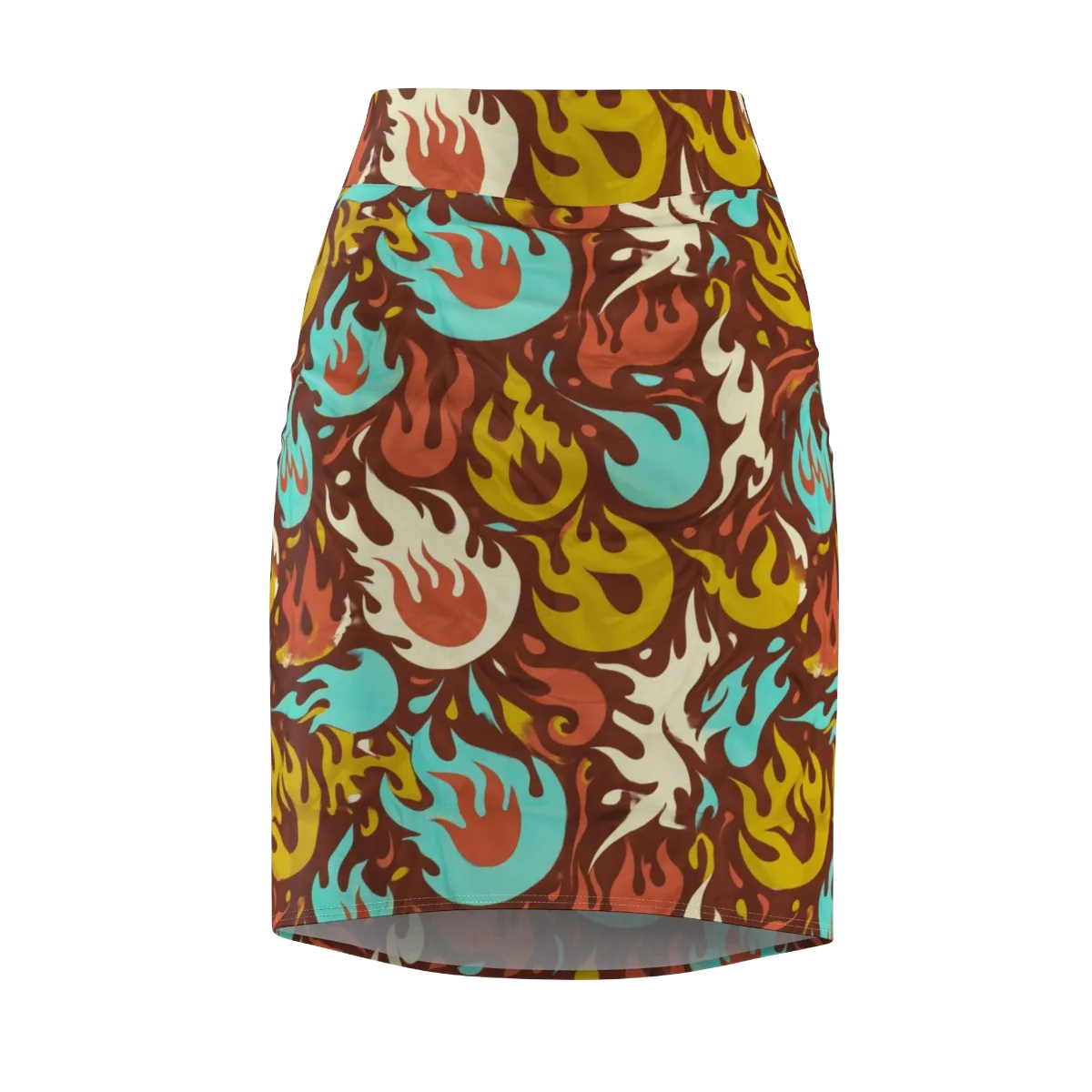 Turquoise Heat on Pencil Skirt — Front