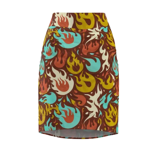 Turquoise Heat on a Pencil Skirt