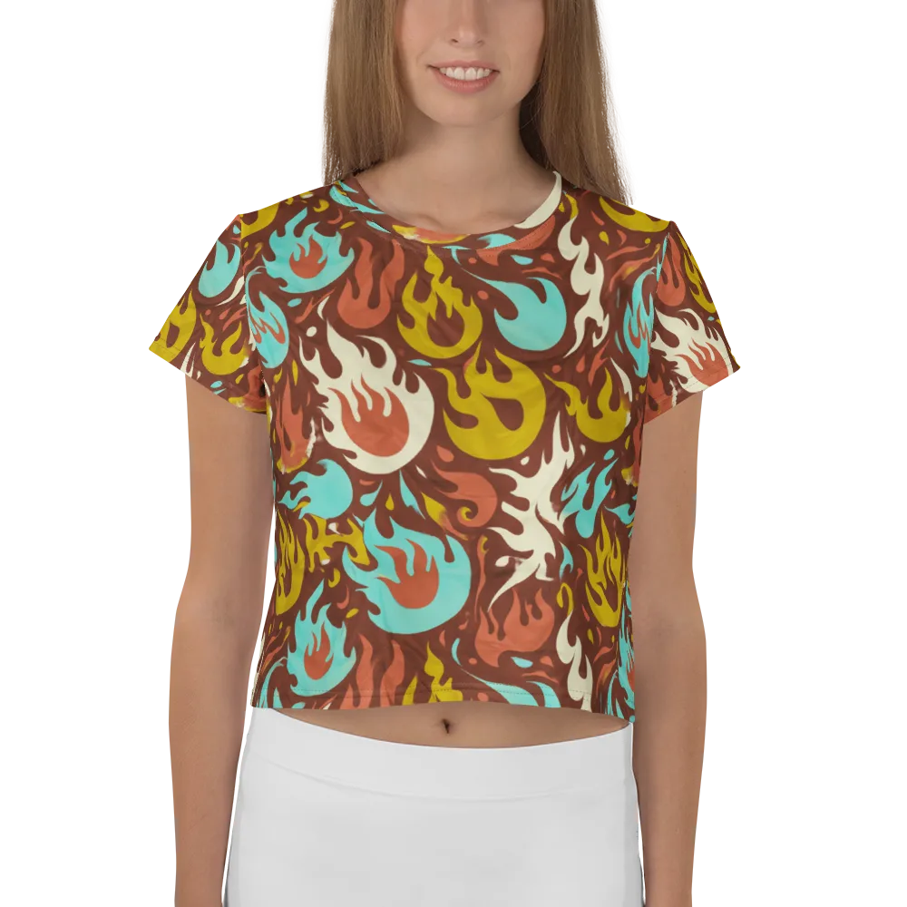 Turquoise Heat on Crop Tee — Front