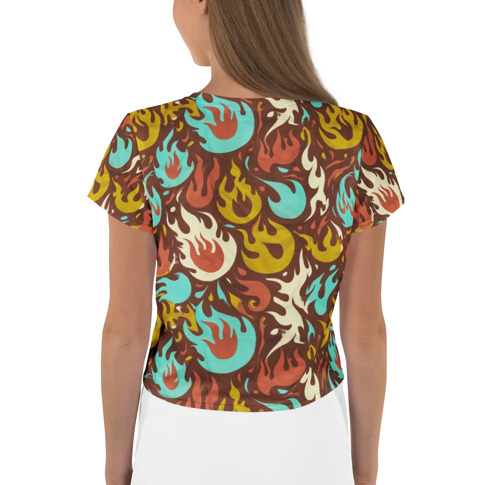 Turquoise Heat on Crop Tee — Back