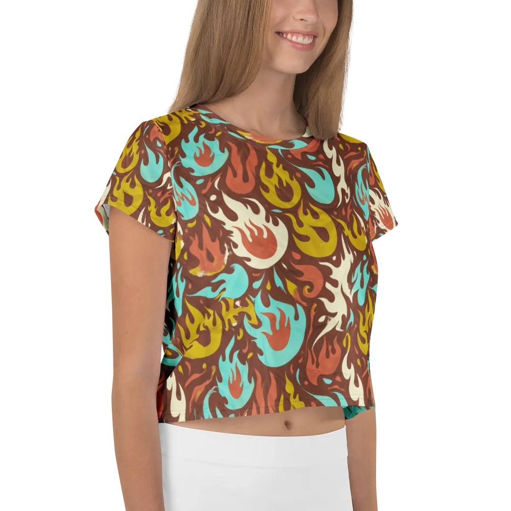 Turquoise Heat on Crop Tee — Right