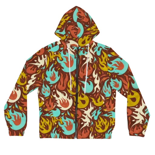 Turquoise Heat on a Women's Full-Zip Hoodie