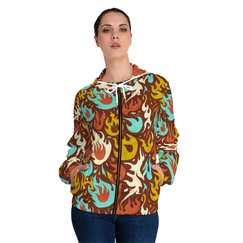 Turquoise Heat on Women's Full-Zip Hoodie — Front On Person