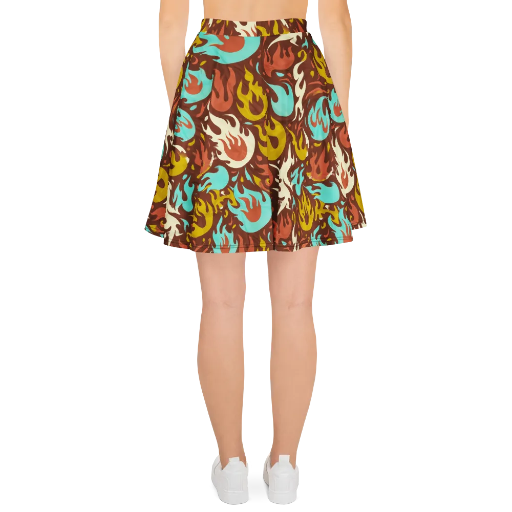 Turquoise Heat on Skater Skirt — Back