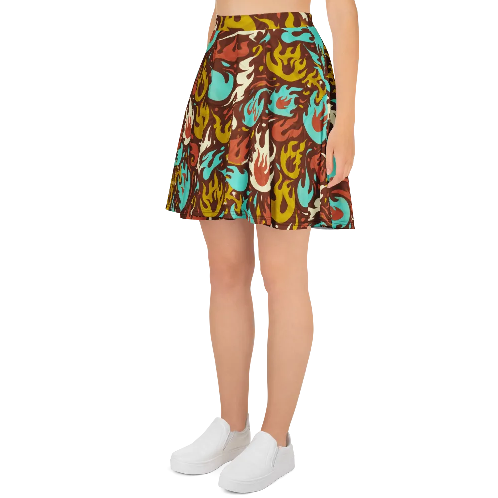 Turquoise Heat on Skater Skirt — Left