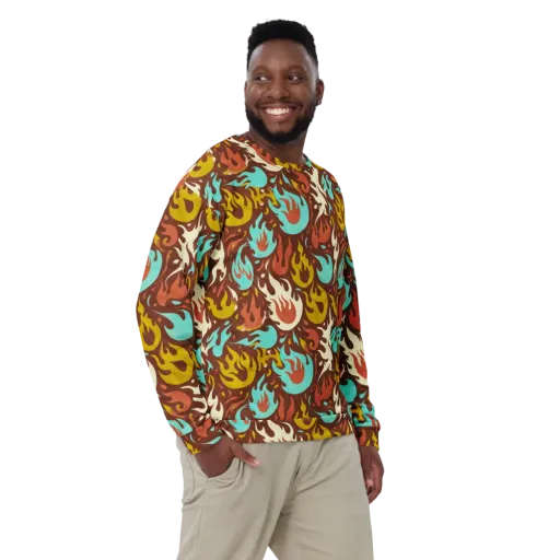 Turquoise Heat on a Sweatshirt