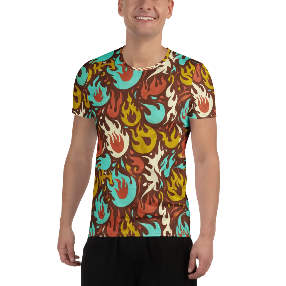 Turquoise Heat on Men's Athletic T-Shirt — Front
