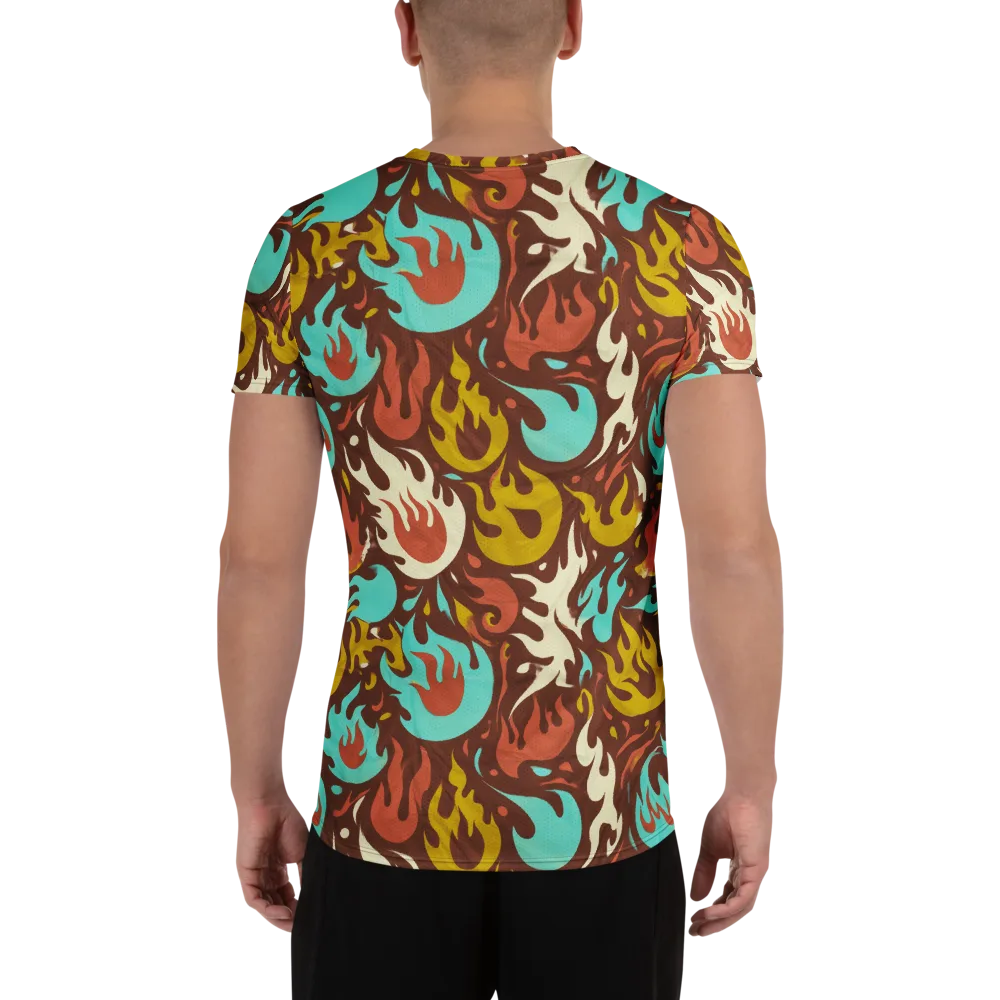 Turquoise Heat on Men's Athletic T-Shirt — Back