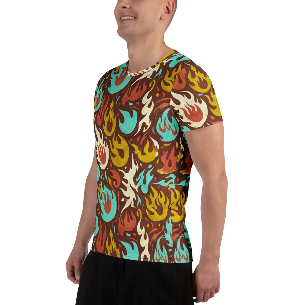 Turquoise Heat on Men's Athletic T-Shirt — Left