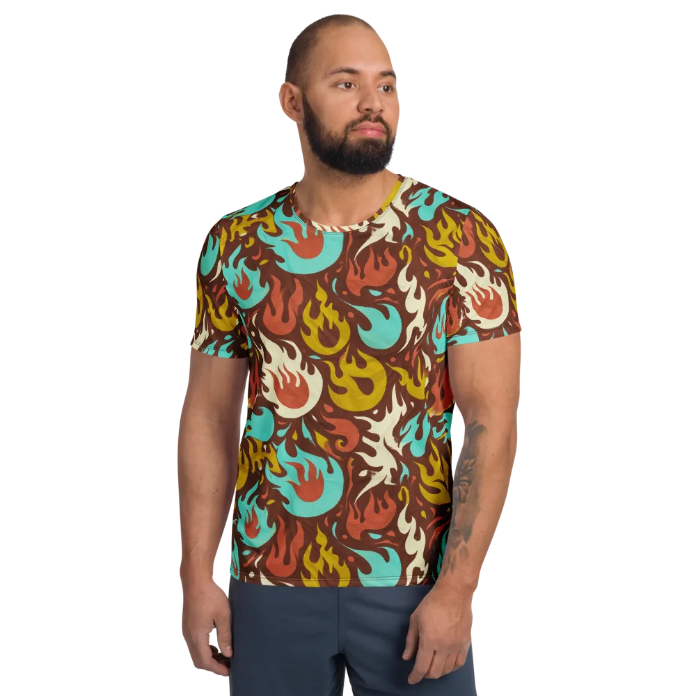 Turquoise Heat on Men's Athletic T-Shirt — Front