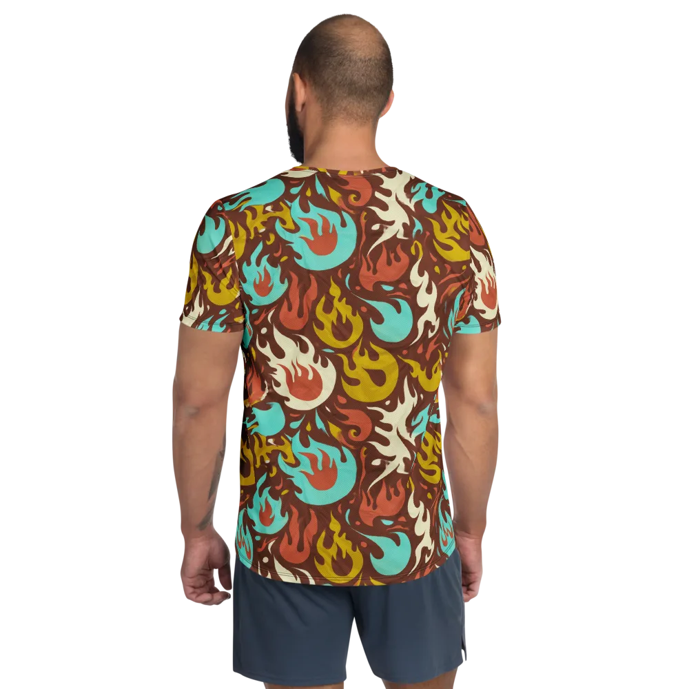 Turquoise Heat on Men's Athletic T-Shirt — Back