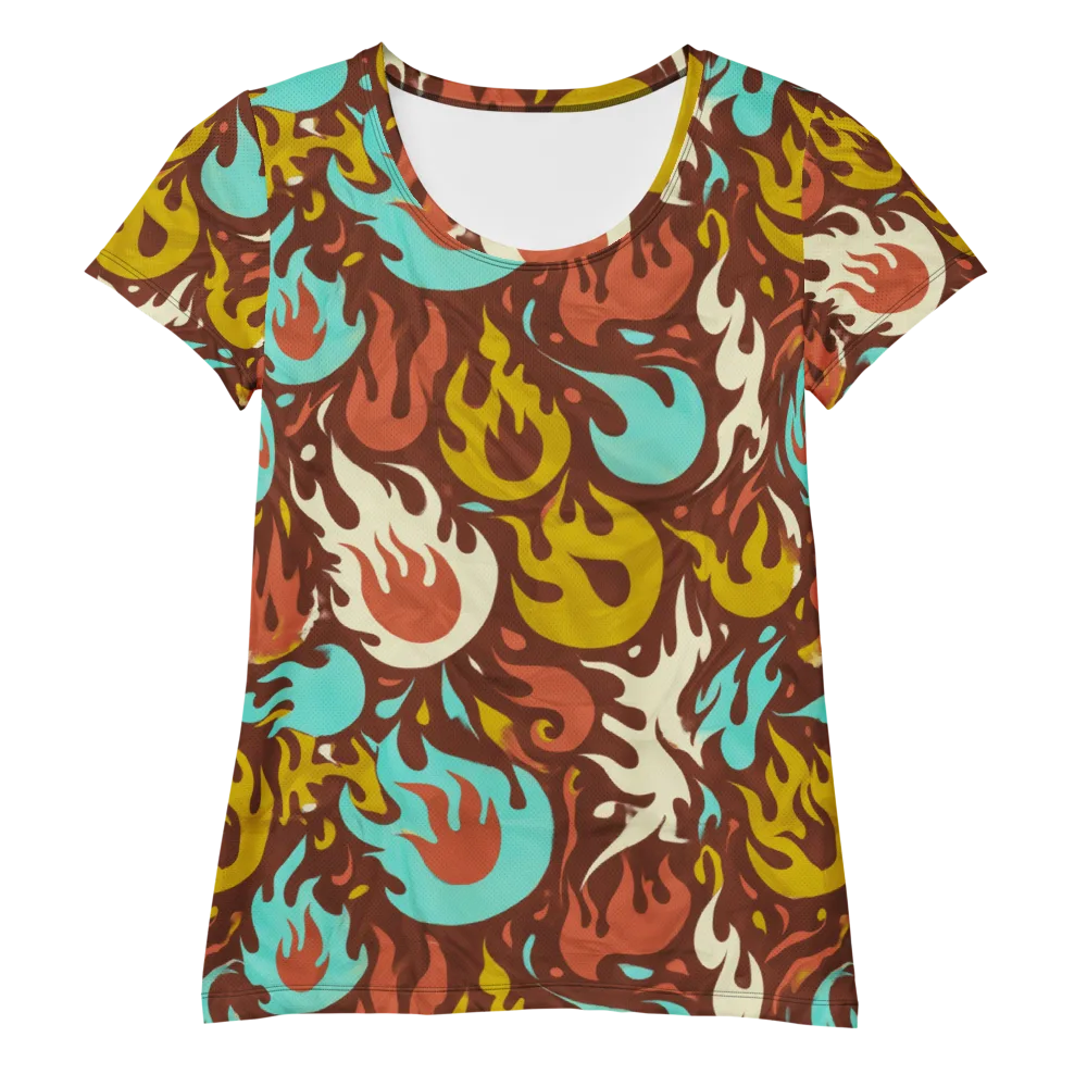 Turquoise Heat on Women's Athletic T-Shirt — Front