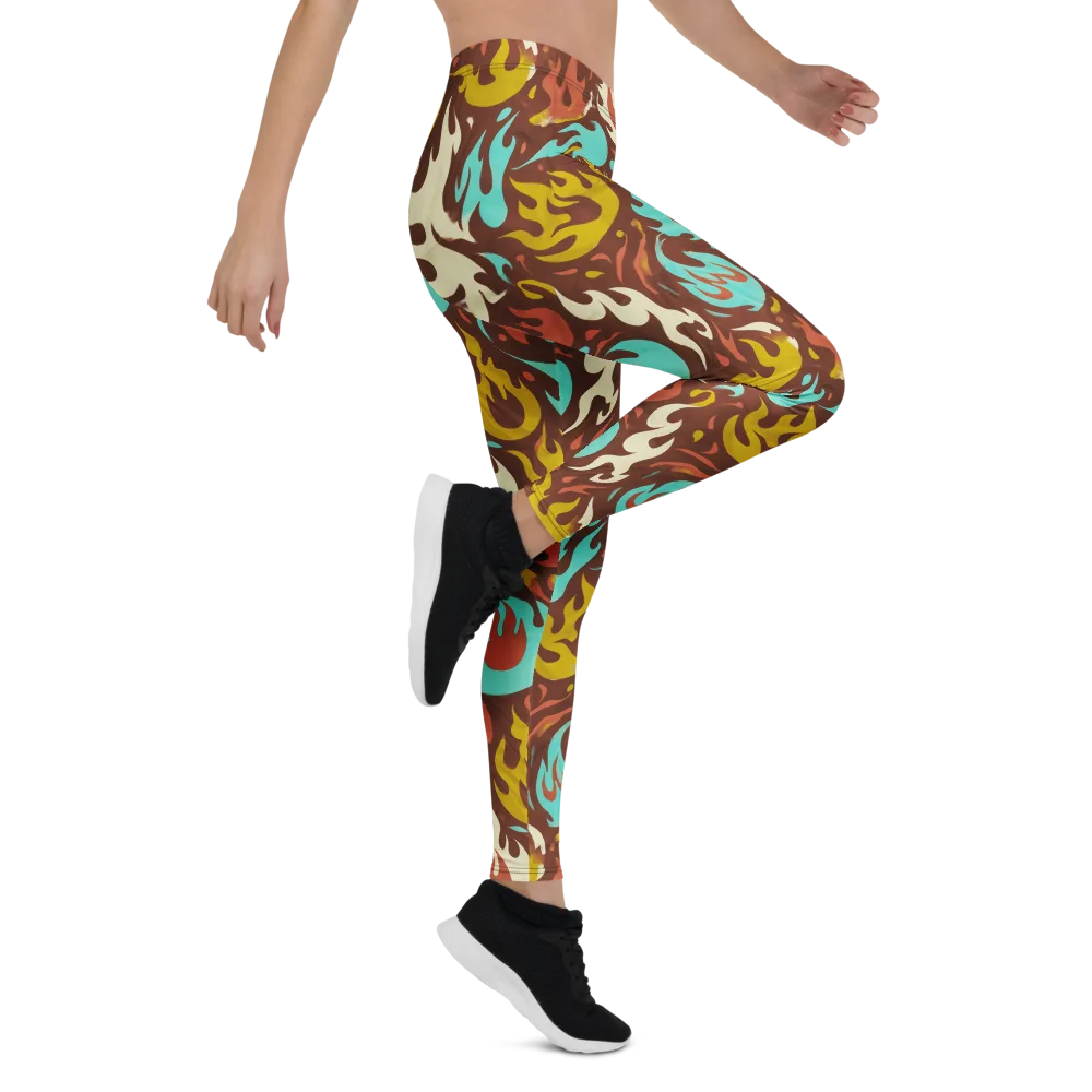 Turquoise Heat on Leggings — Right