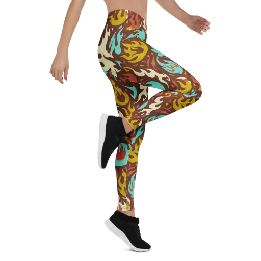 Turquoise Heat on a Leggings