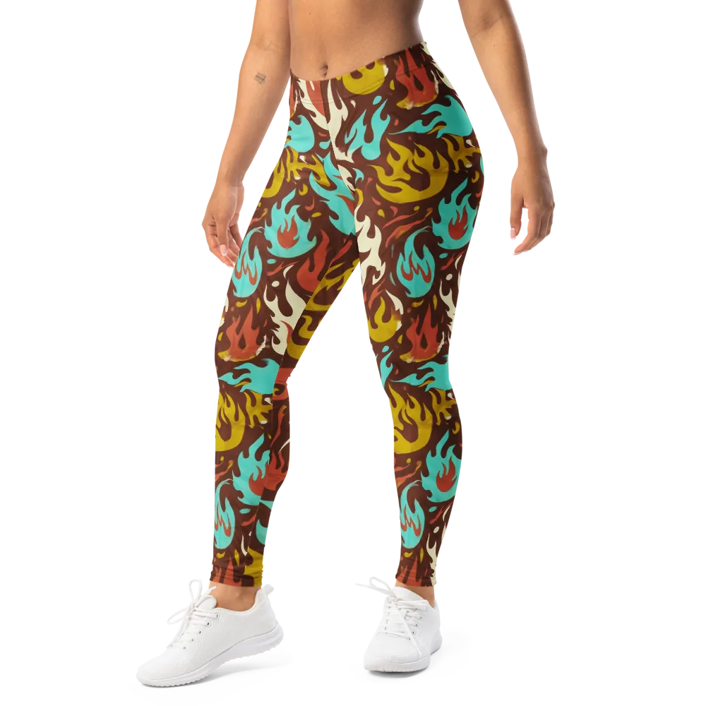 Turquoise Heat on Leggings — Left Front
