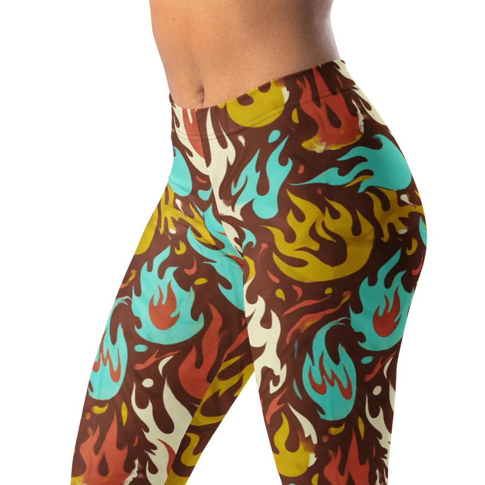 Turquoise Heat on Leggings — Left Front