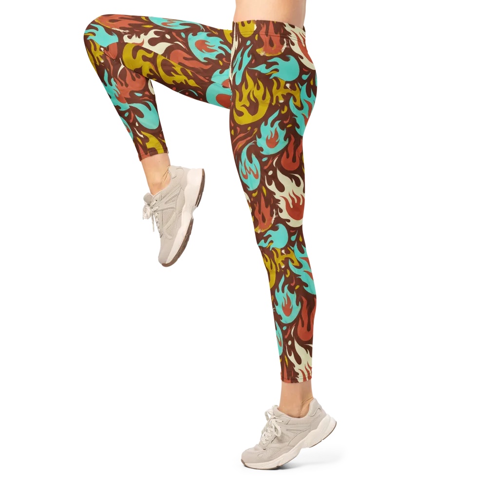 Turquoise Heat on Leggings — Left