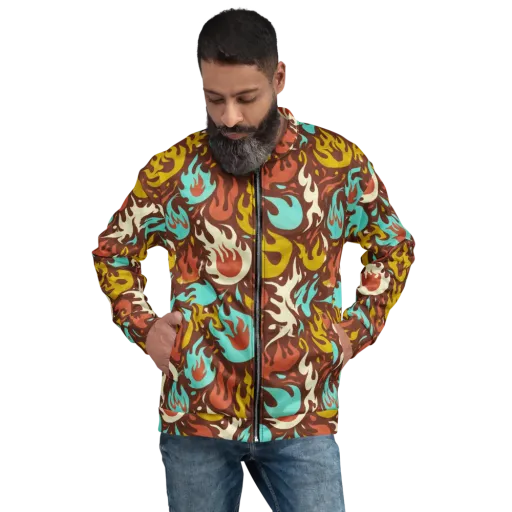Turquoise Heat on a Bomber Jacket