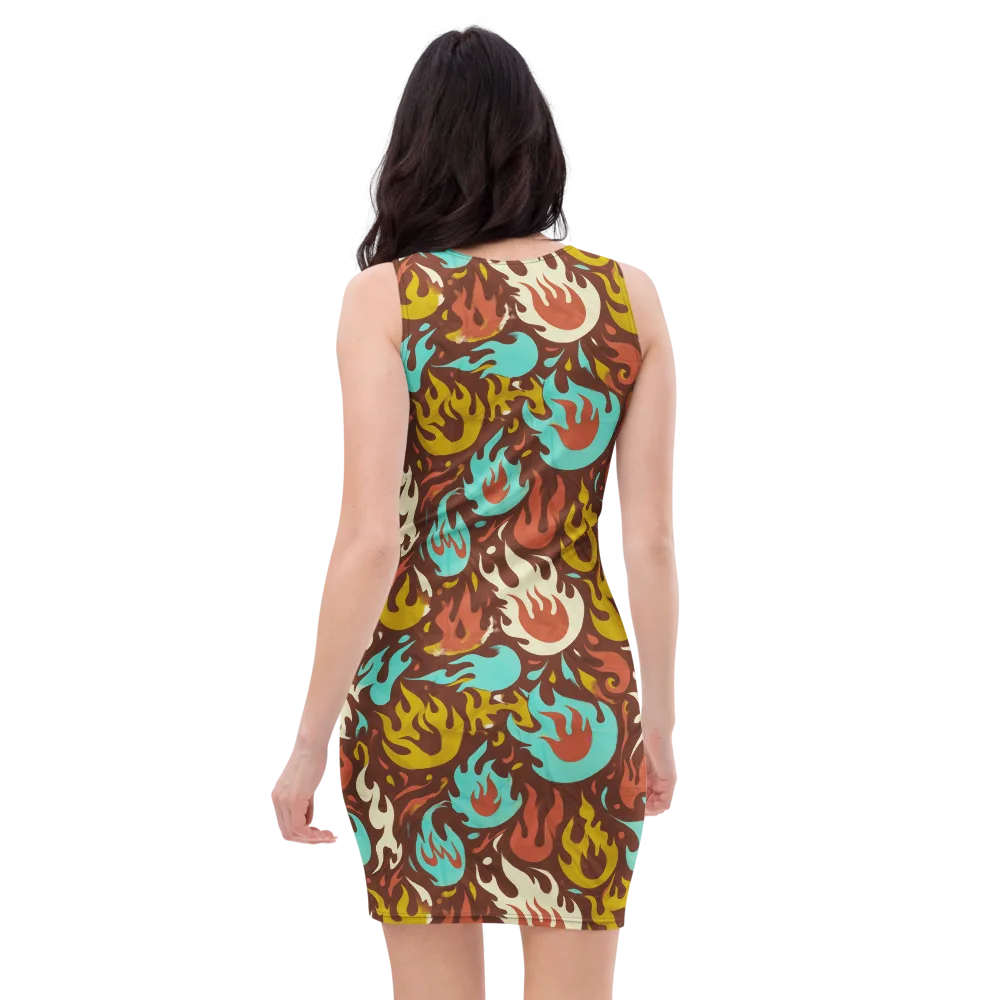 Turquoise Heat on Bodycon Dress — Back