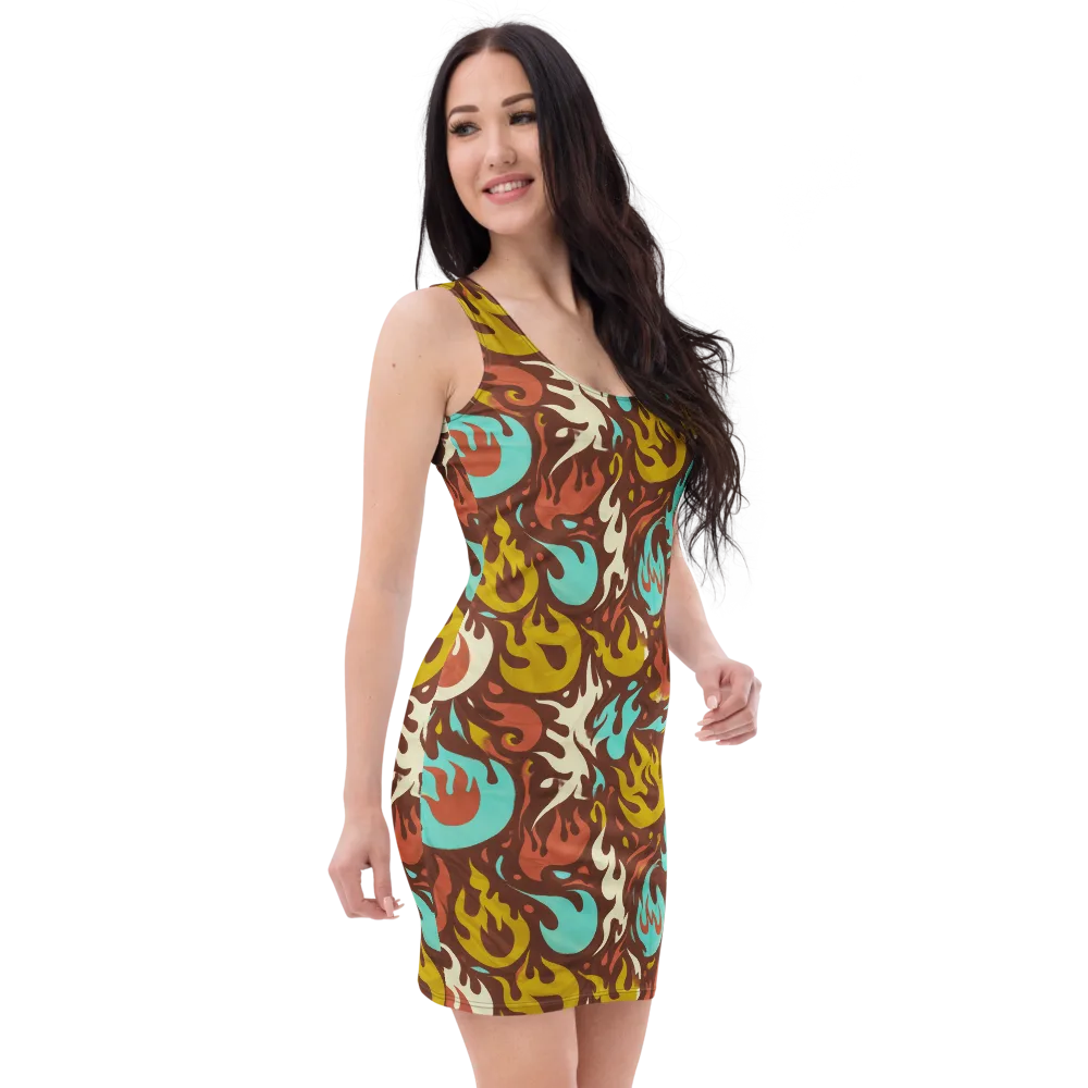 Turquoise Heat on Bodycon Dress — Right Front