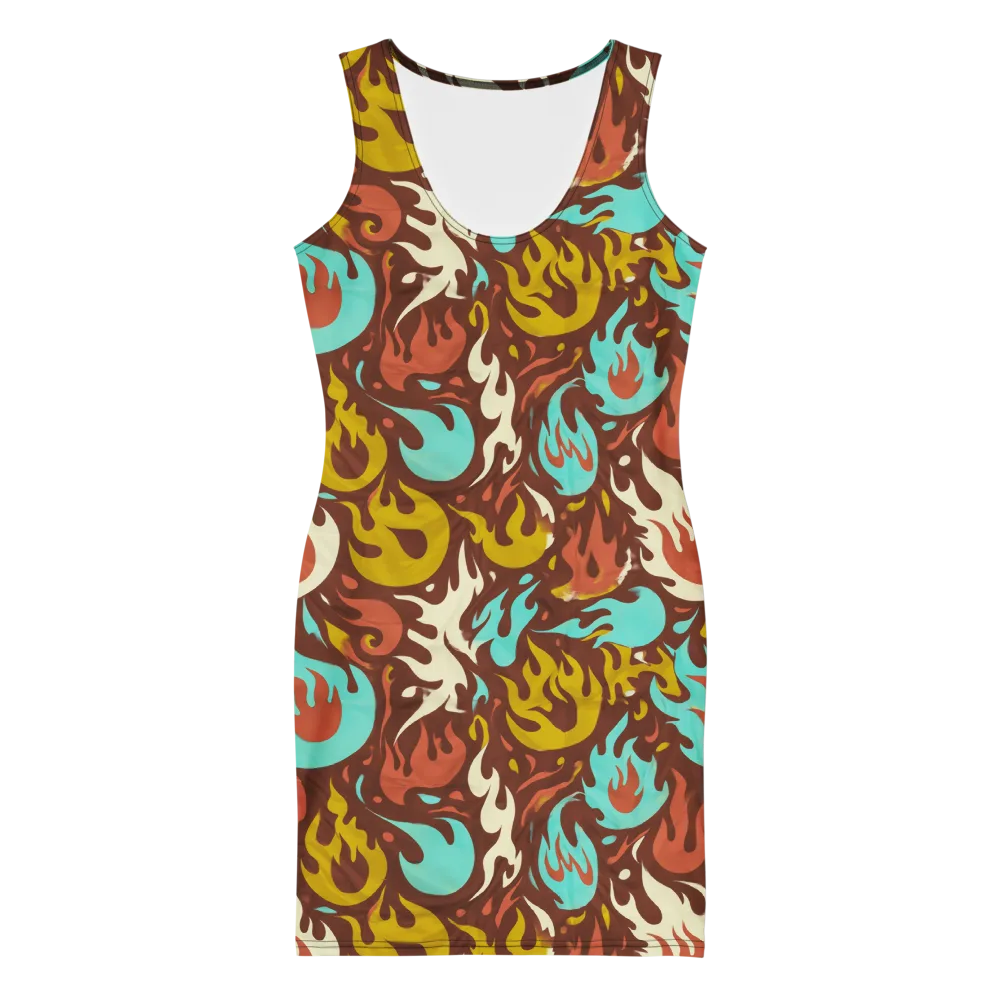 Turquoise Heat on Bodycon Dress — Front
