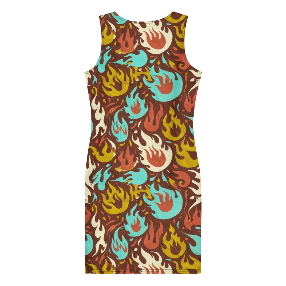 Turquoise Heat on Bodycon Dress — Back