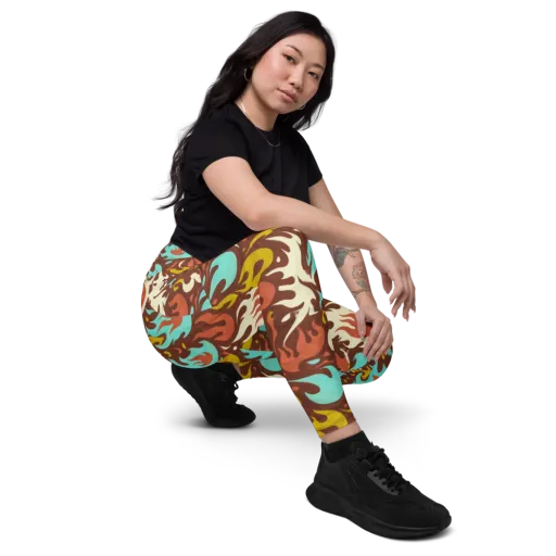 Turquoise Heat on a Leggings with Pockets