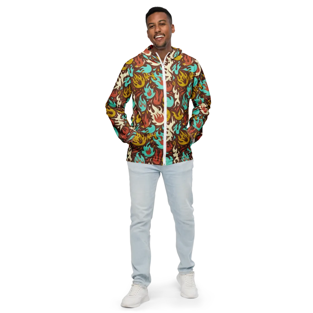 Turquoise Heat on Men's Windbreaker — Front