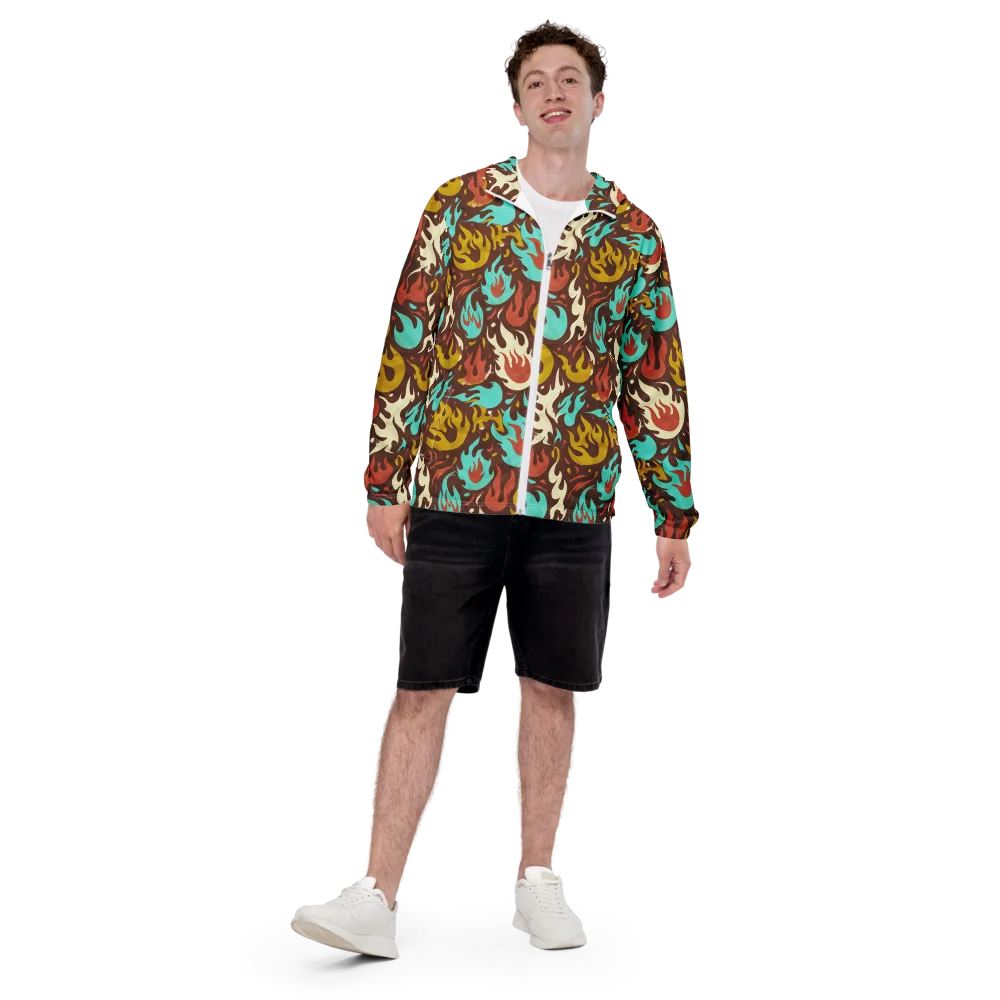 Turquoise Heat on Men's Windbreaker — Front