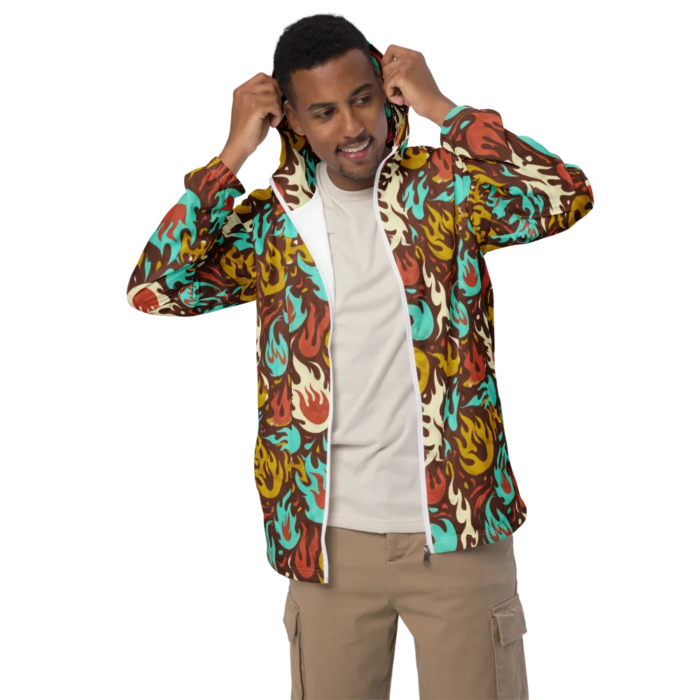 Turquoise Heat on Men's Windbreaker — Front