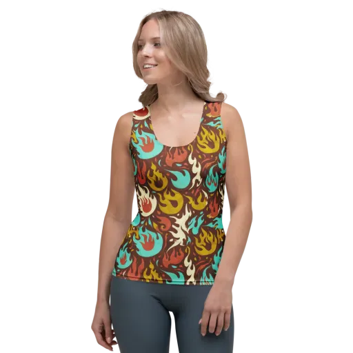 Turquoise Heat on a Women's Tank Top